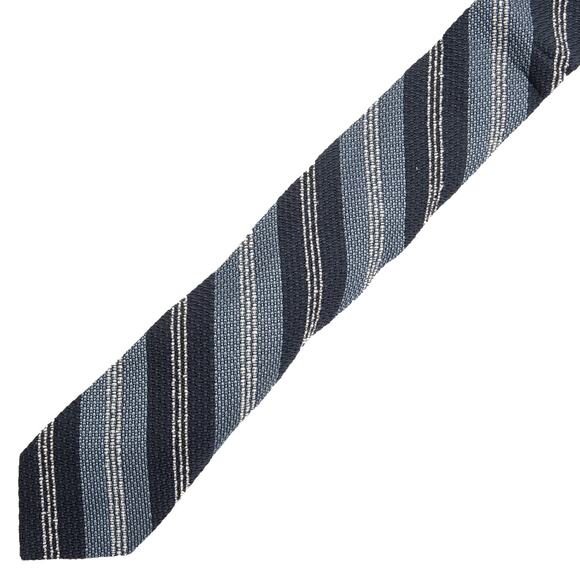 Hart Schaffner Marx Blue Striped Silk Blend Neck Tie Necktie Made In Italy - Picture 2 of 6